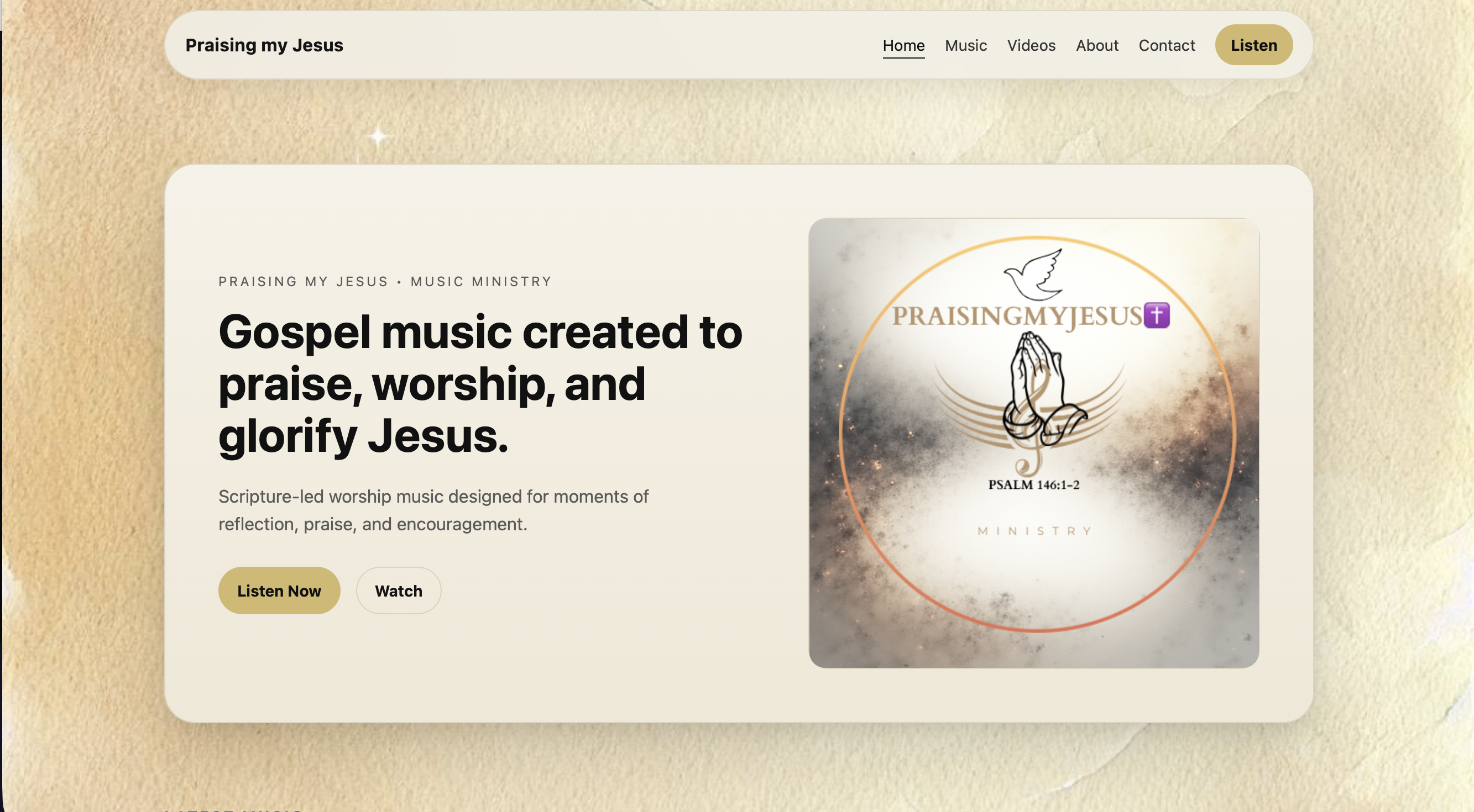 Praising My Jesus website design